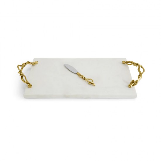Michael Aram Wisteria Gold Cheese Board w/ Knife Michael Aram Wisteria Gold Cheese Board w/ Knife