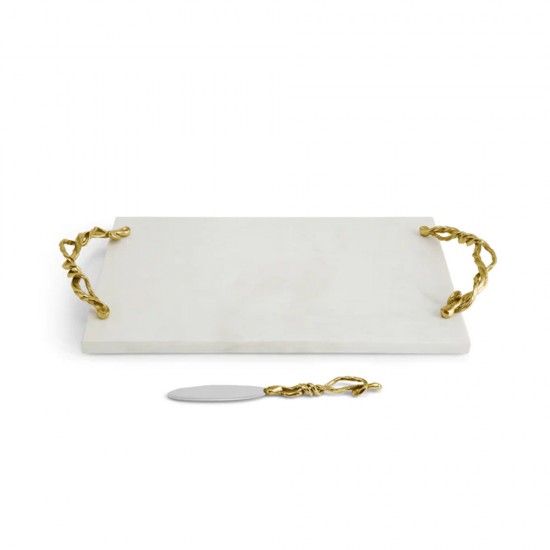 Michael Aram Wisteria Gold Cheese Board w/ Knife Michael Aram Wisteria Gold Cheese Board w/ Knife