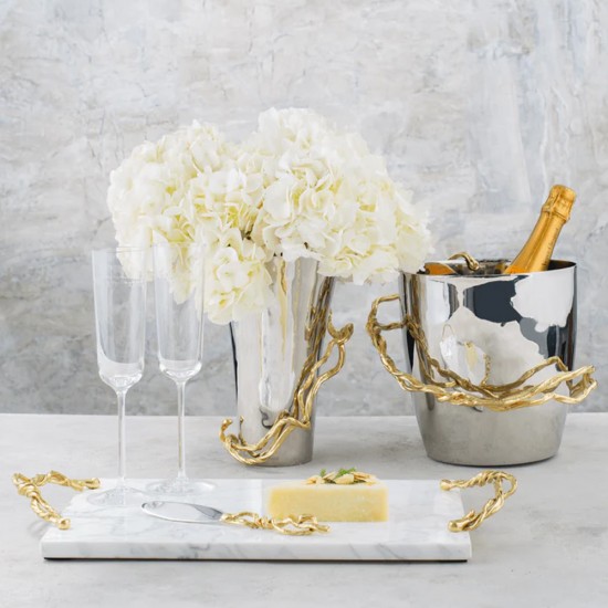 Michael Aram Wisteria Gold Cheese Board w/ Knife Michael Aram Wisteria Gold Cheese Board w/ Knife