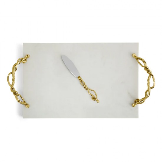 Michael Aram Wisteria Gold Cheese Board w/ Knife Michael Aram Wisteria Gold Cheese Board w/ Knife