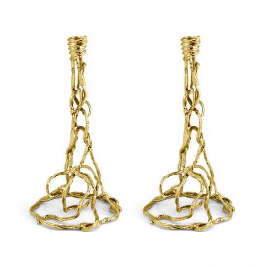 Michael Aram Wisteria Gold Candleholders