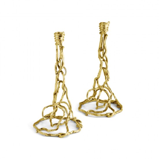 Michael Aram Wisteria Gold Candleholders