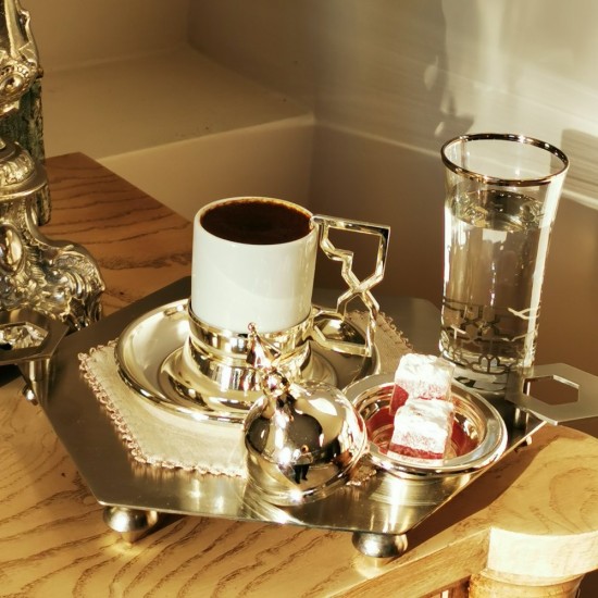 Kahve Keyifliği Takımı Selçuklu Yıldızı 2'li Gümüş Kaplama/Platin Dekor Kahve Keyifliği Takımı Selçuklu Yıldızı 2'li Gümüş Kaplama/Platin Dekor