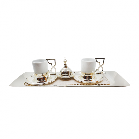 Kahve Keyifliği Takımı Selçuklu Yıldızı 2'li Gümüş Kaplama/Platin Dekor Kahve Keyifliği Takımı Selçuklu Yıldızı 2'li Gümüş Kaplama/Platin Dekor
