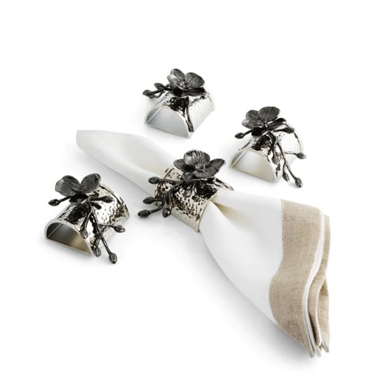 Michael Aram Black Orchid Napkin Ring S/4