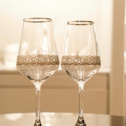 Seljuk Stemware Set For 2 - Platinum Gilded Small