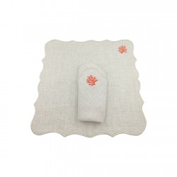 Tas Rengi üzeri Mercan Model Peçete 2'li